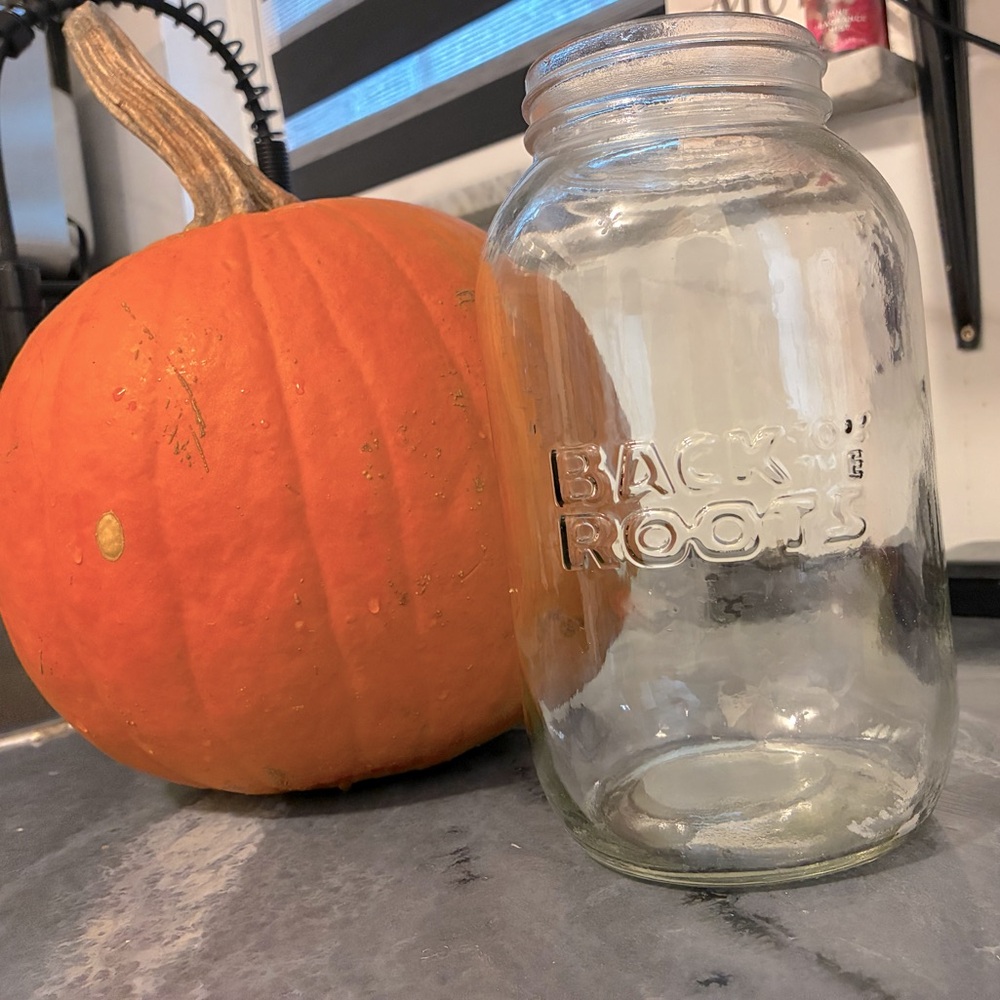 Back to the Roots 64 oz Large Glass Mason Jar 64 oz Glass Jar
